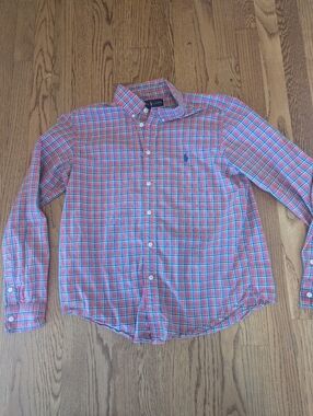 Ralph Lauren Shirt Boys XL Multicolor Plaid Button Down Long Sleeve Classic Fit